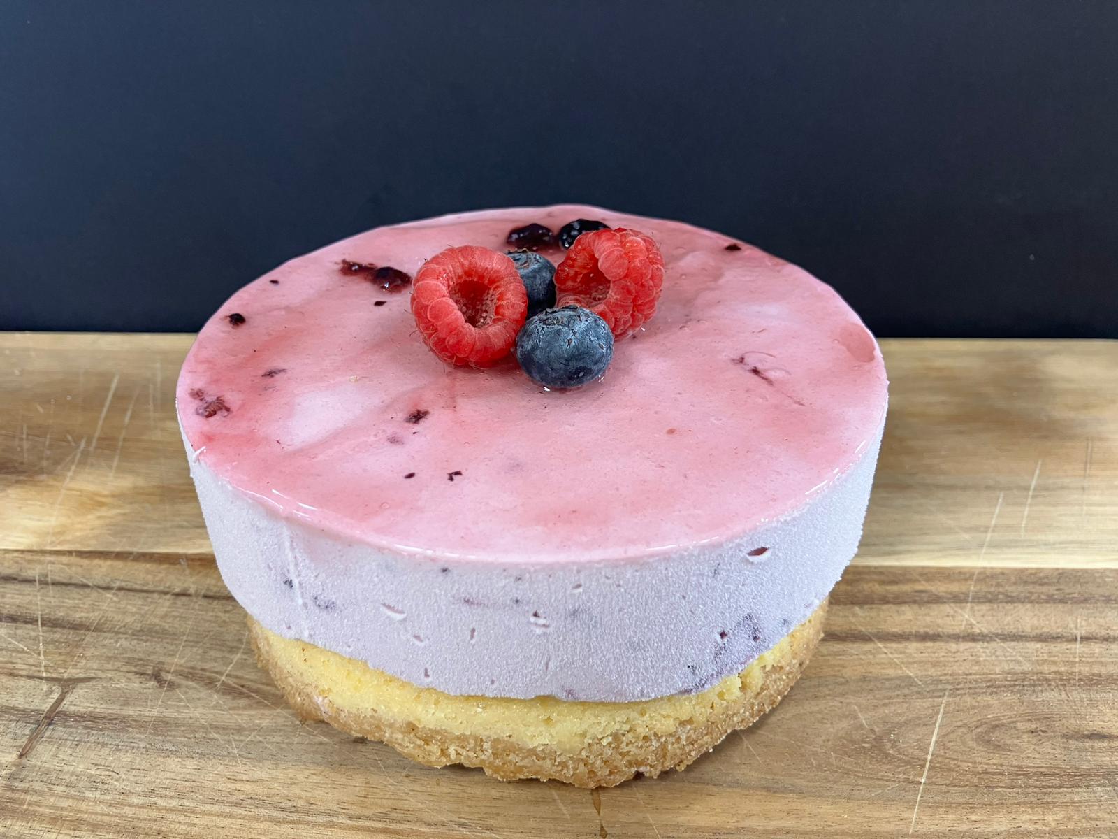 Bosvruchtencheesecake taartje Bosvruchtencheesecake taartje